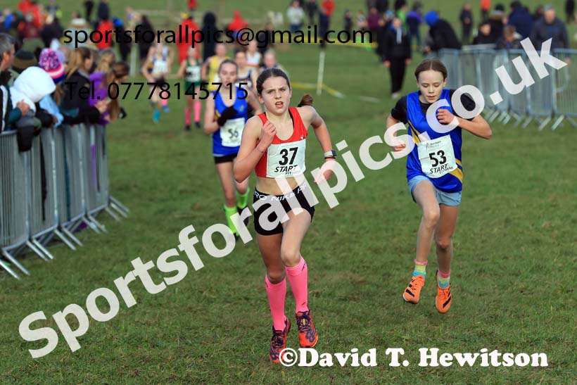 Girls Under-13s 2024 Northern Cross Country Champs., Sedgefield. Photo: David T. Hewitson/Sports for All Pics
